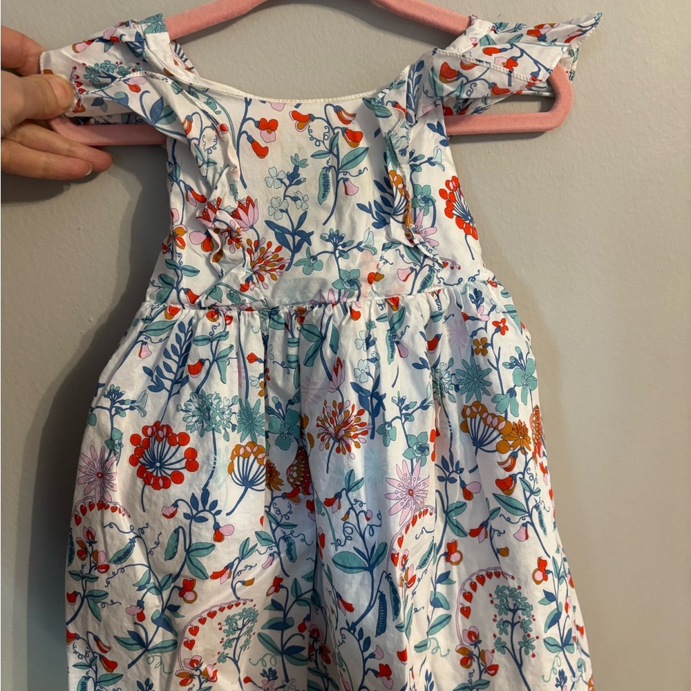 Jacadi Floral Kids Dress - White and Multicolor